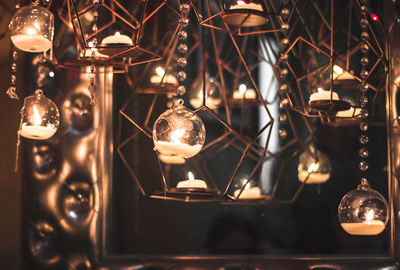 Close-up of illuminated light bulb