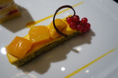 Close-up of served food in plate