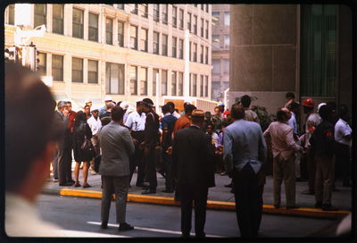 People walking in city