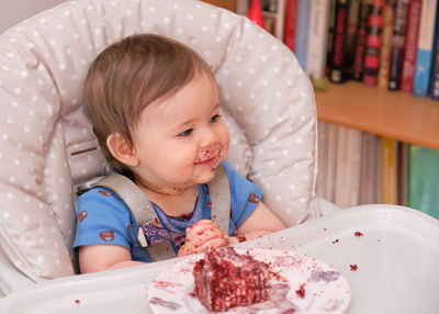 First birthday celebration and fist time eating cake for this little boy