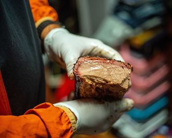 Beef brisket showing an amazing smoke ring 