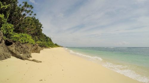 Scenic view of beach against sky