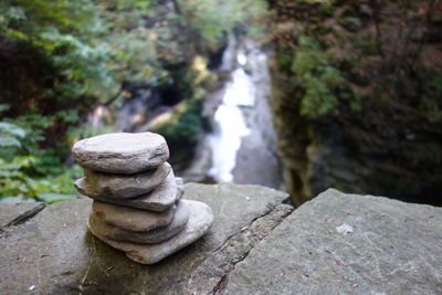 Close-up of rocks on shore