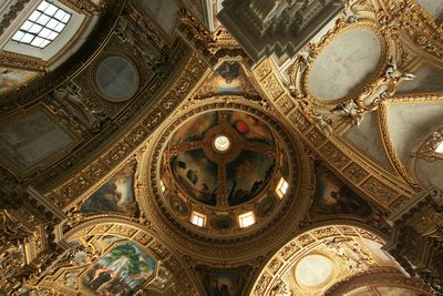 Low angle view of ceiling of historical building