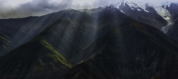 Panoramic view of mountains against sky