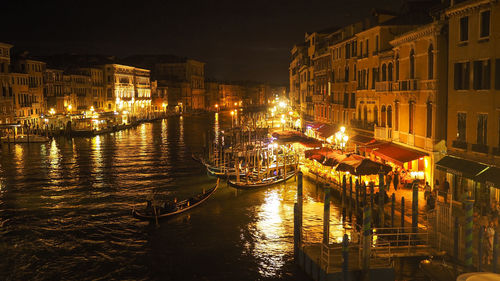 Panoramic view from the rialto bridge in venice, italy