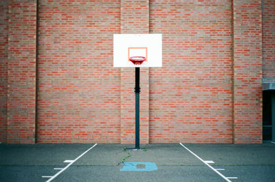 Low angle view of basketball hoop