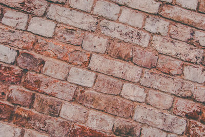 High angle view of stone wall