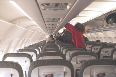 Empty seats in the airplane