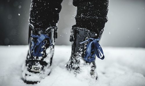 Low section of people on snow