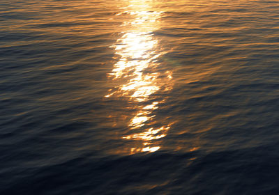 Close-up of rippled water at sunset