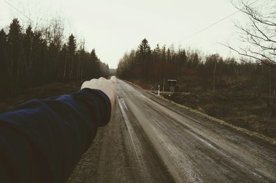 Road passing through trees