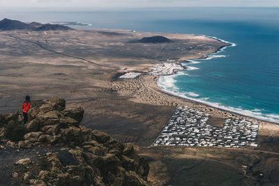 High angle view of beach