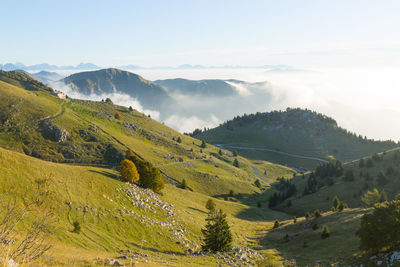 Scenic view of mountains against sky