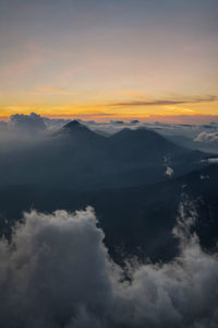 Scenic view of cloudscape against sky during sunset