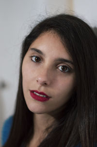 Close-up portrait of beautiful young woman