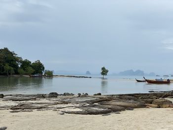 Scenic view of beach against sky