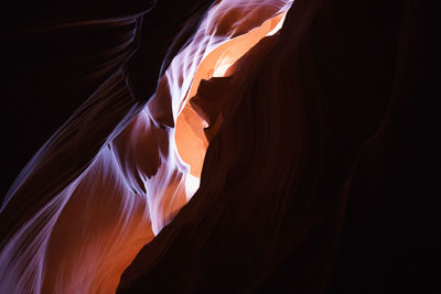 Close-up of cave against black background