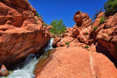 Scenic view of waterfall