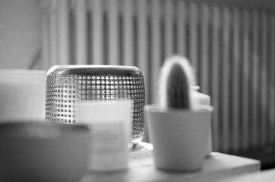 Close-up of coffee cup on table