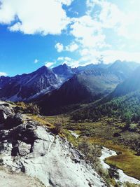 Scenic view of mountains against sky