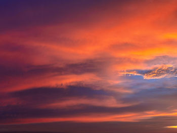 Low angle view of orange sky