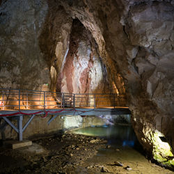 Rock formations in cave building