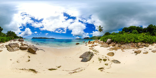 Scenic view of beach against sky