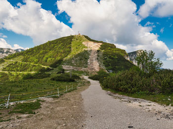 Road amidst plants against sky