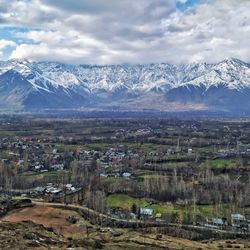 Drone view of a country side area of jammu and kashmir.