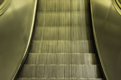 High angle view of escalator