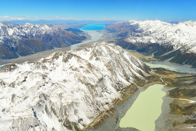 Scenic view of snowcapped mountains at mt cook national park