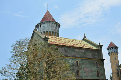 Low angle view of historic building against sky