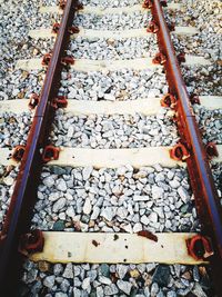 High angle view of railroad tracks