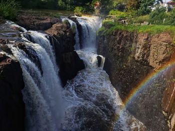 Scenic view of waterfall