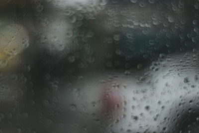 Full frame shot of wet glass window