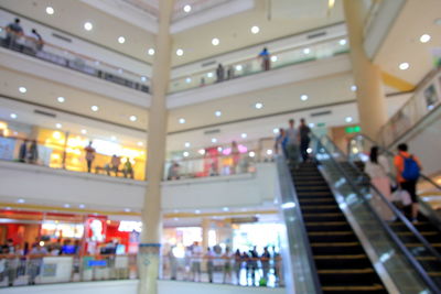 People walking in modern building