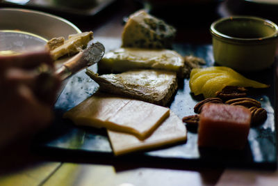Close-up of food on table