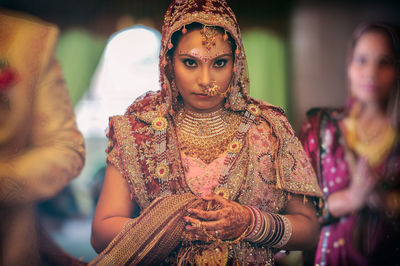 Portrait of beautiful bride during wedding