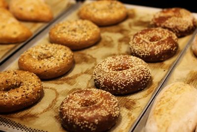 High angle view of cookies