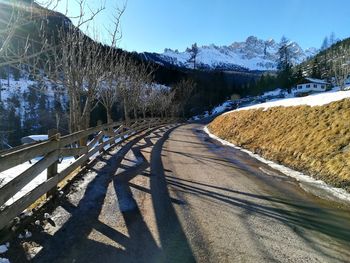 Scenic view of snow covered mountain against sky