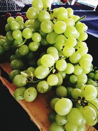 High angle view of grapes