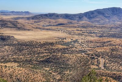 Scenic view of desert against sky