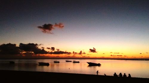 Scenic view of sunset over sea