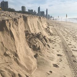 Panoramic view of beach against sky