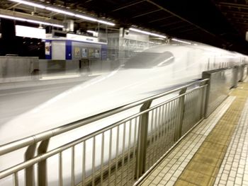 Train at railroad station platform