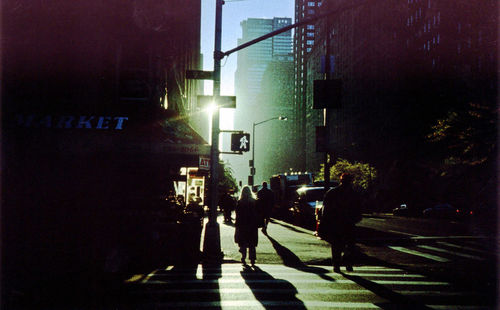 Woman walking in city