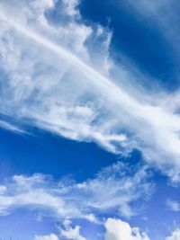 Low angle view of vapor trail in sky