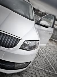 Close-up of car on side-view mirror