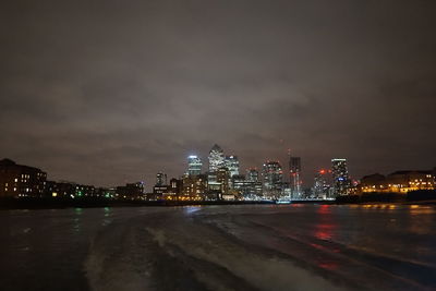 Illuminated city at night